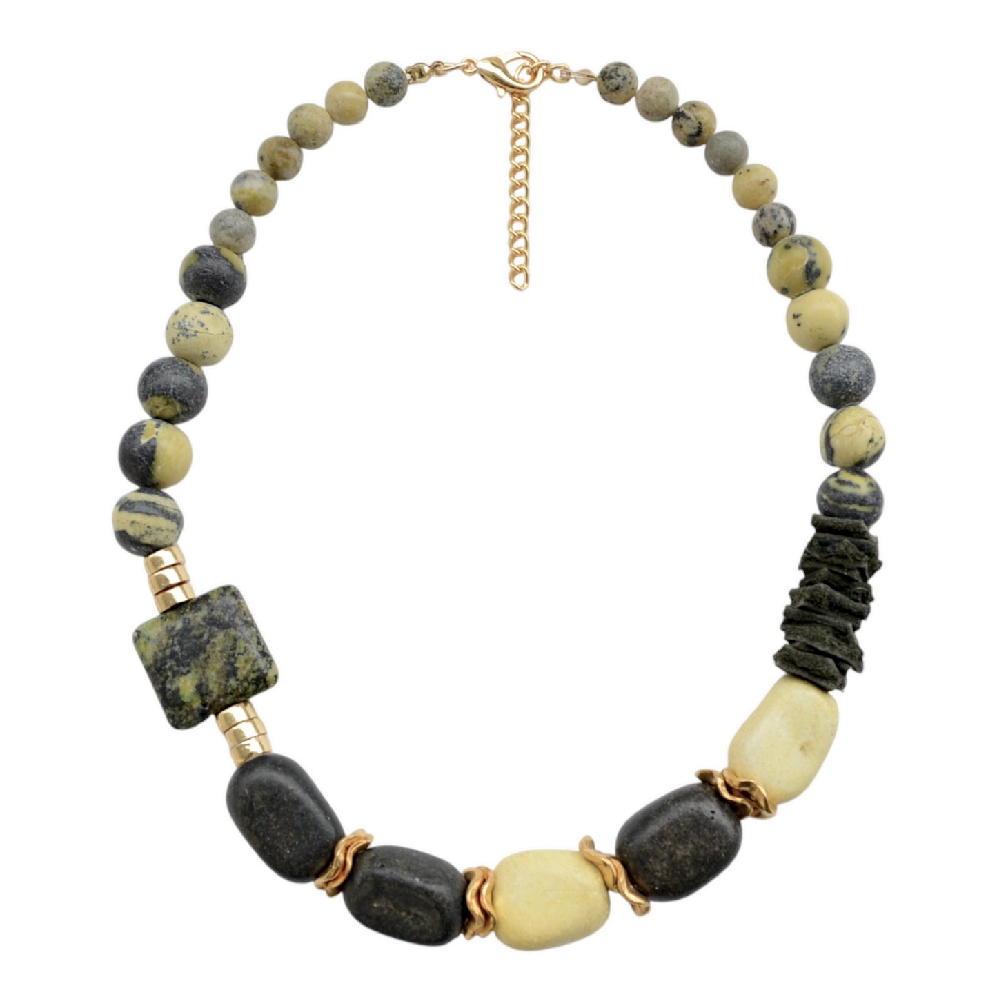 Jasper ve Obsidyen Taşlı 2li Kolye Set