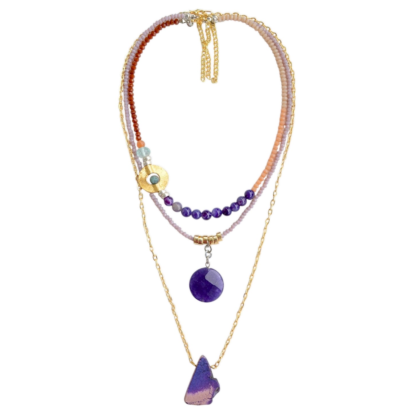 Kuvars ve Varisit Taşlı 3lü Kolye Set