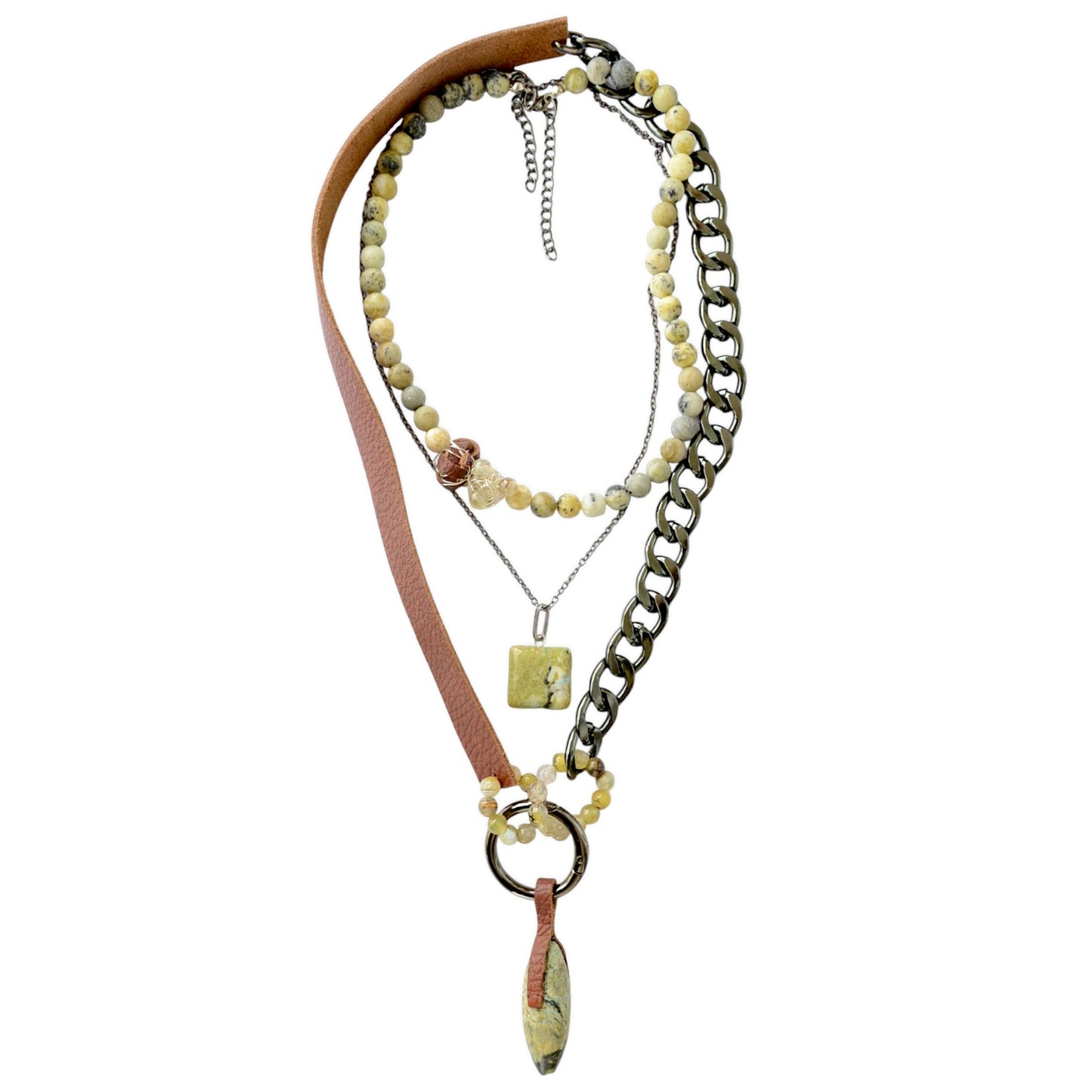 Jasper ve Sitrin Taşlı 3lü Kolye Set