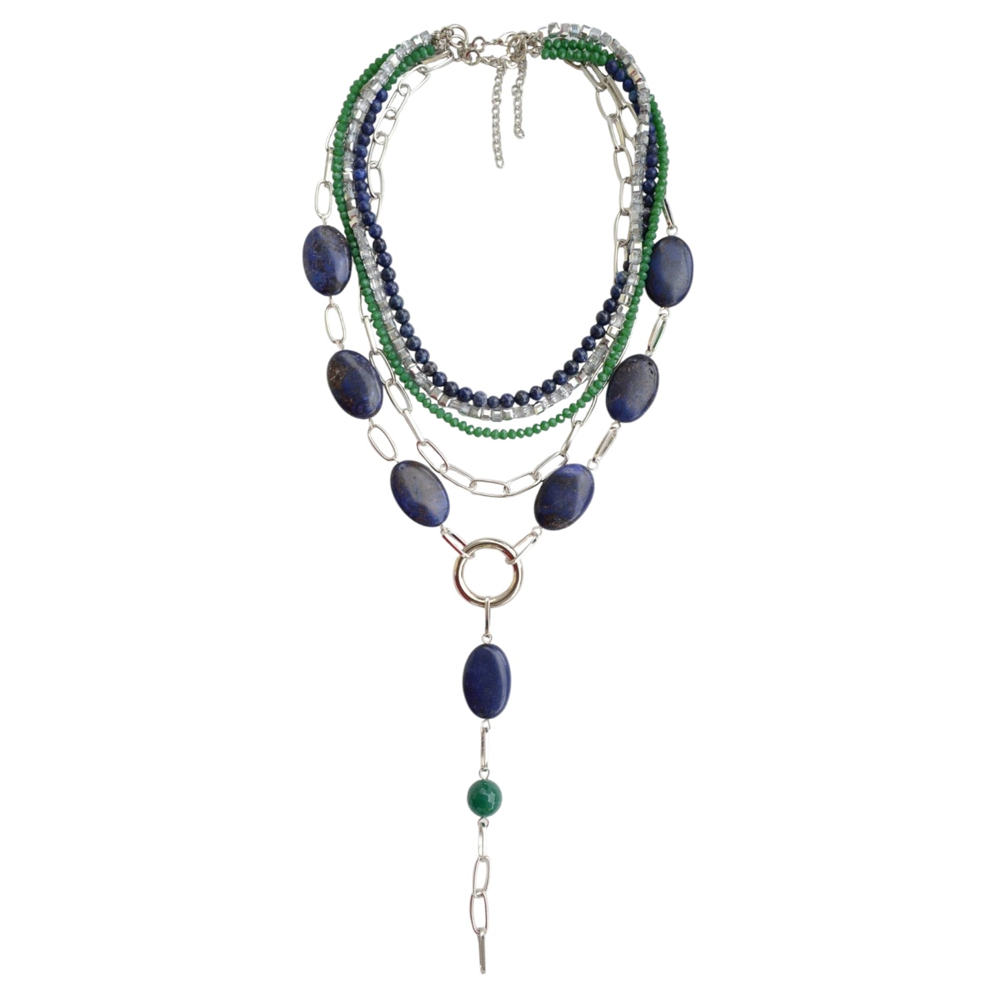 Lapis ve Turkuaz Taşlı 2li Kolye Set