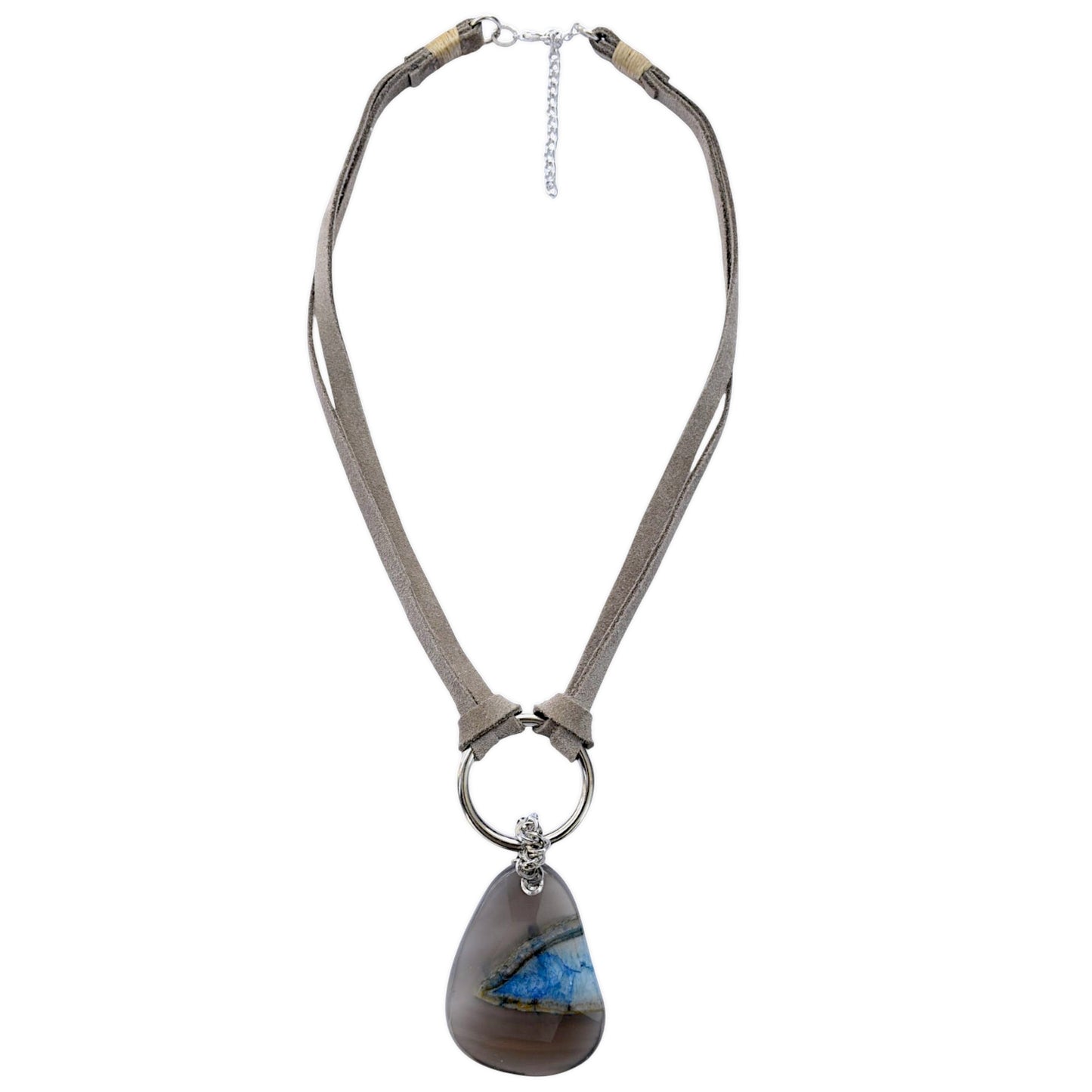 Kuvars ve Akik Taşlı 2li Kolye Set