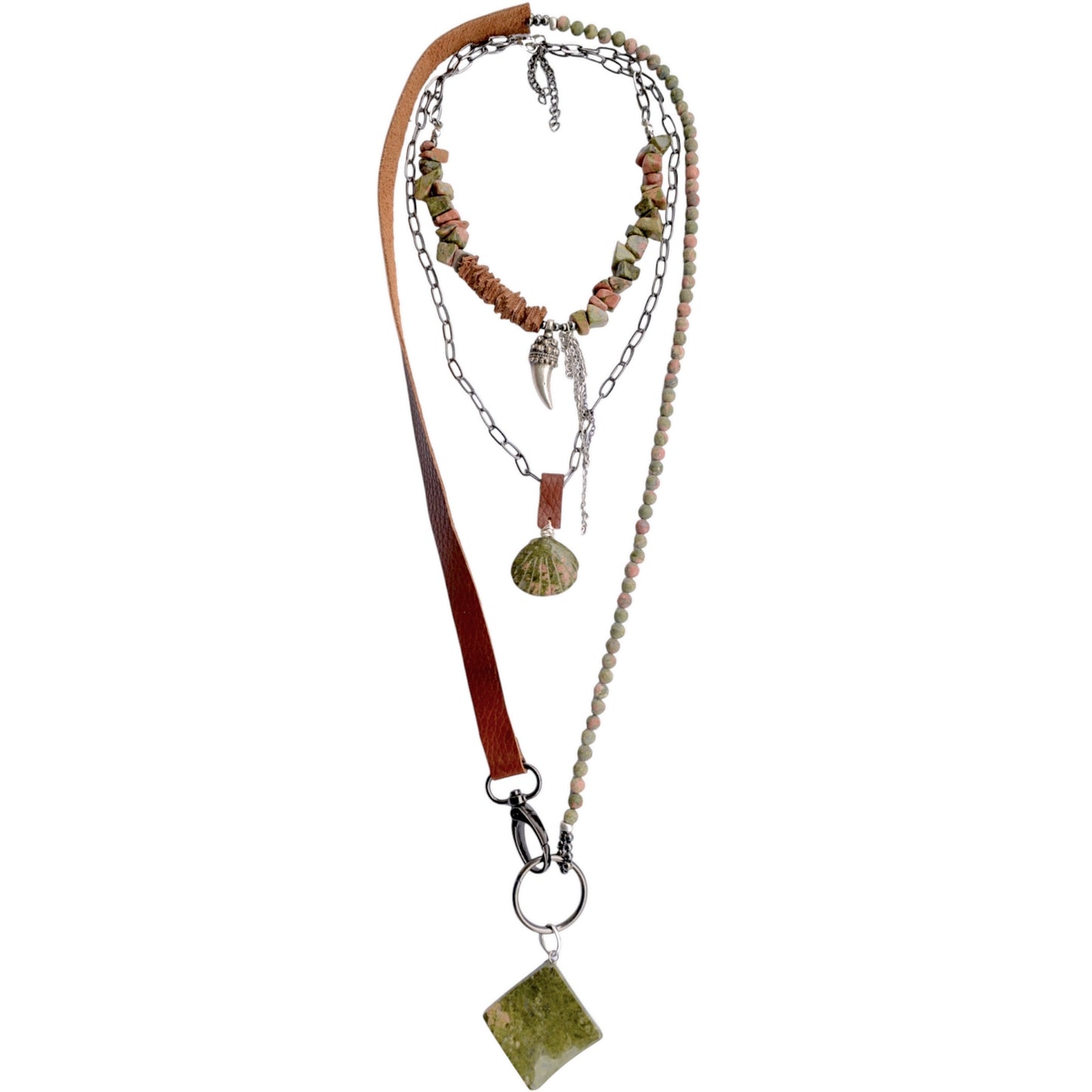 Unakit Taşlı 3lü Kolye Set