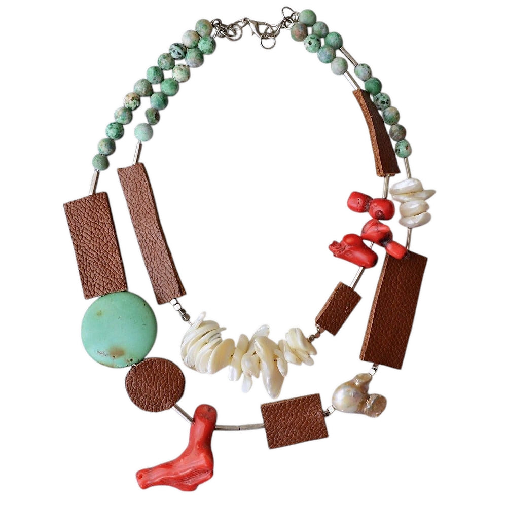 Natural Stone 2 Layer Necklace