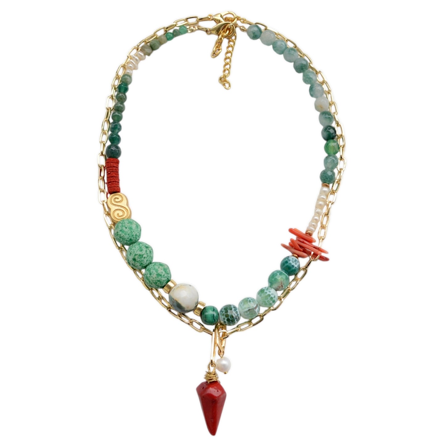 2li Doğal Taş Kolye Set