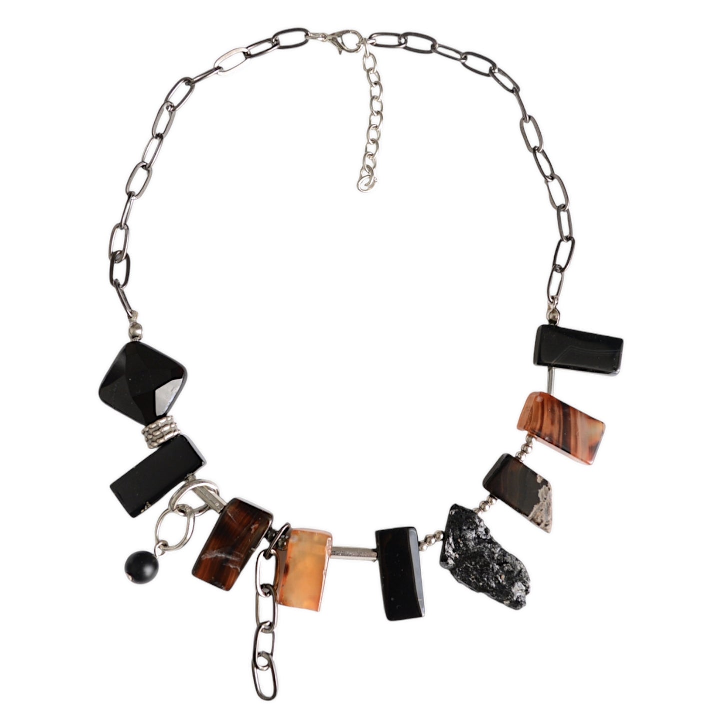 Akik ve Oniks Taşlı 2li Kolye Set