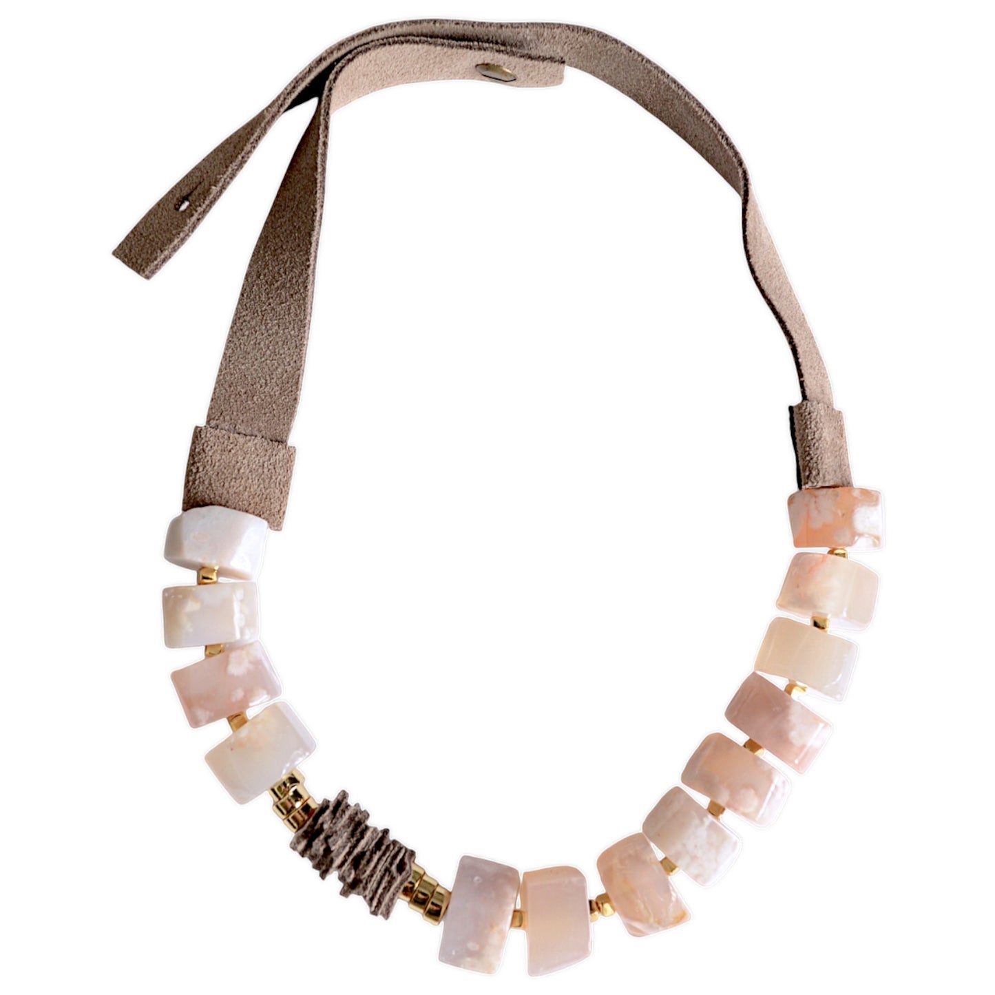 Akik Taşlı Deri Kolye