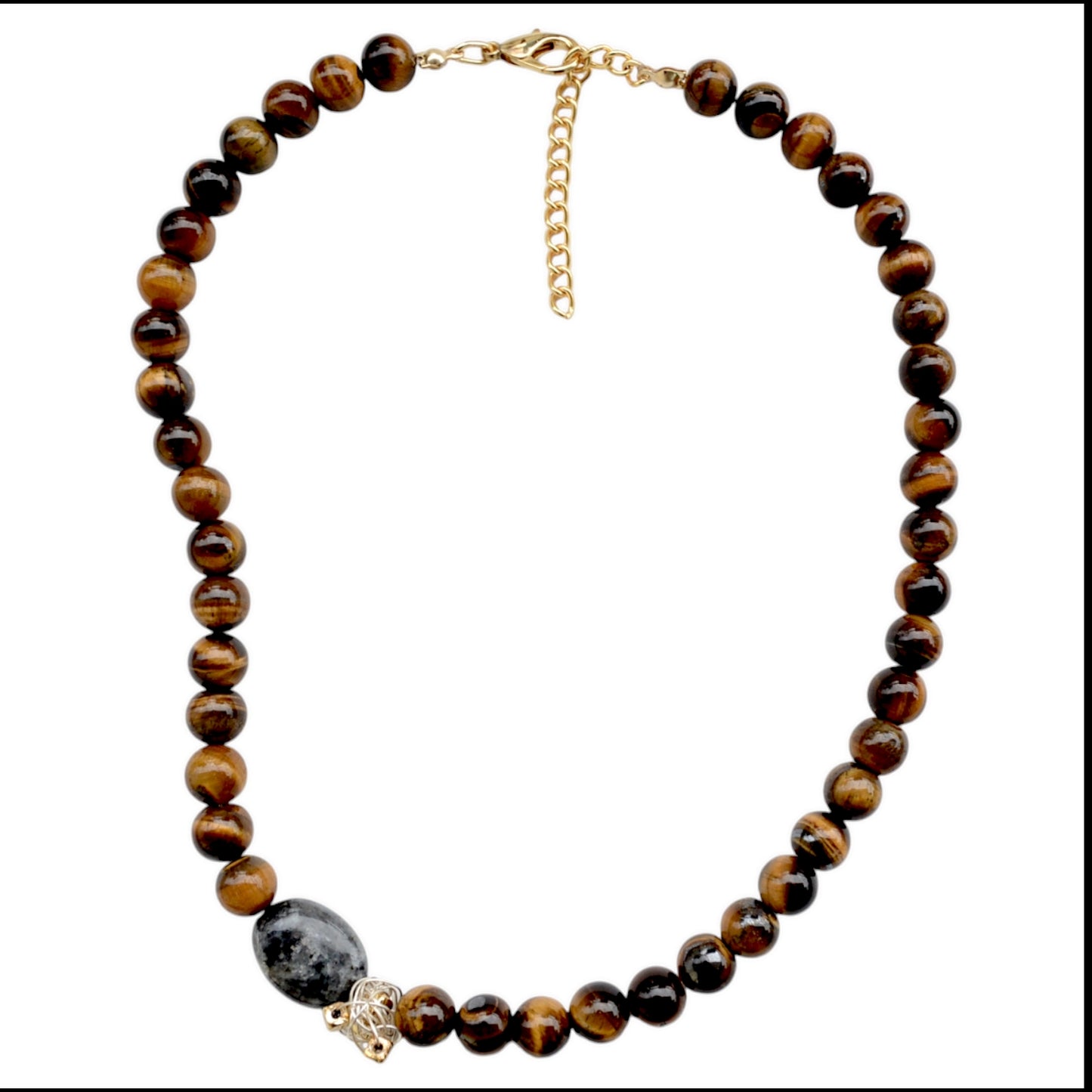 Kaplan Gözü ve Labradorit Taşlı 2li Kolye Set