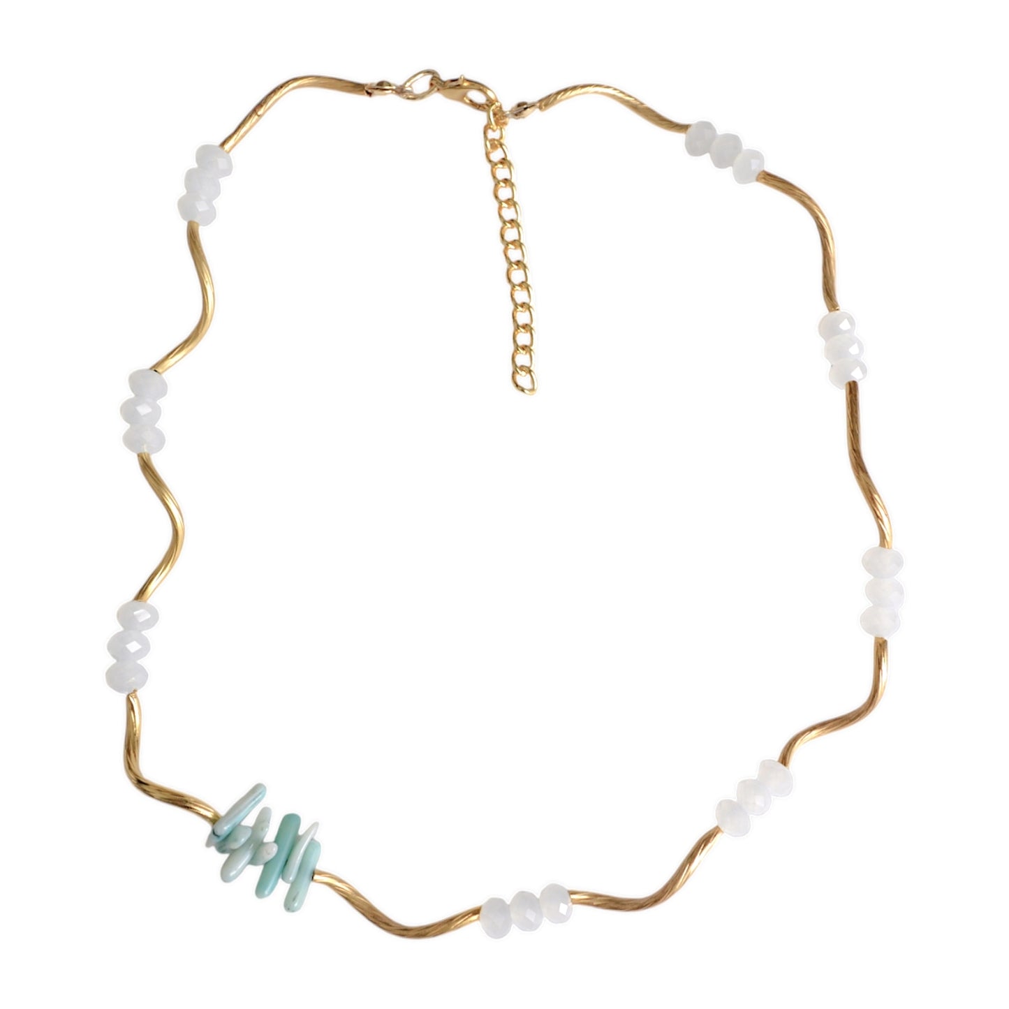 Amazonit ve Mercan Taşlı 3lü Kolye Set