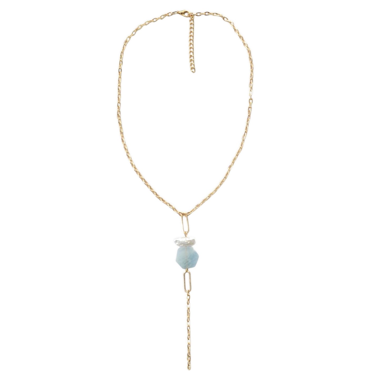 Akuamarin Taşlı 2li Kolye Set