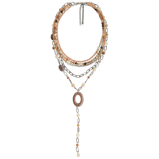 Akik ve Sitrin Taşlı 2li Kolye Set