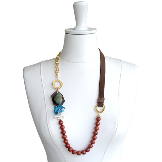 Uzun Doğal Taş Kolye