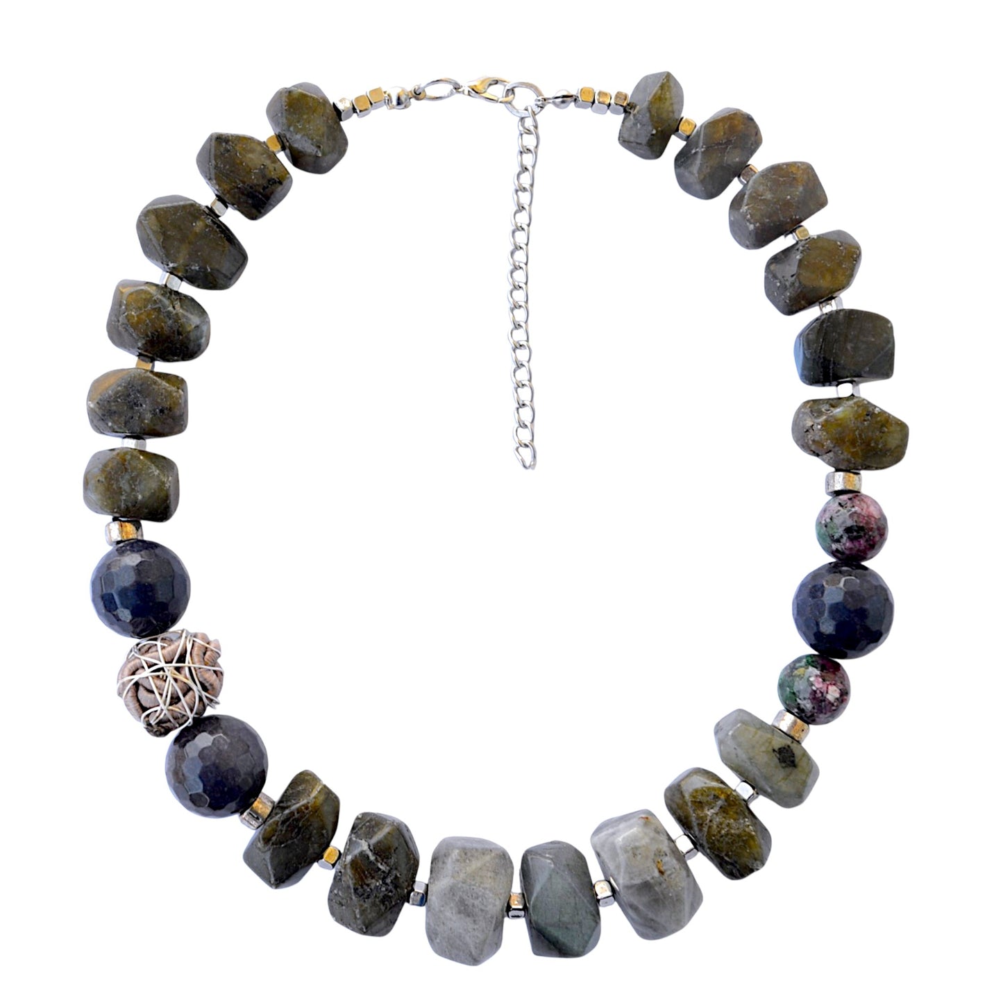 Labradorit ve Lapis Lazuli Taşlı Kolye