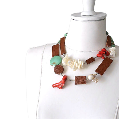 Natural Stone 2 Layer Necklace