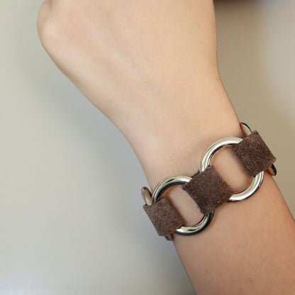 Brown Leather Bangle Bracelet