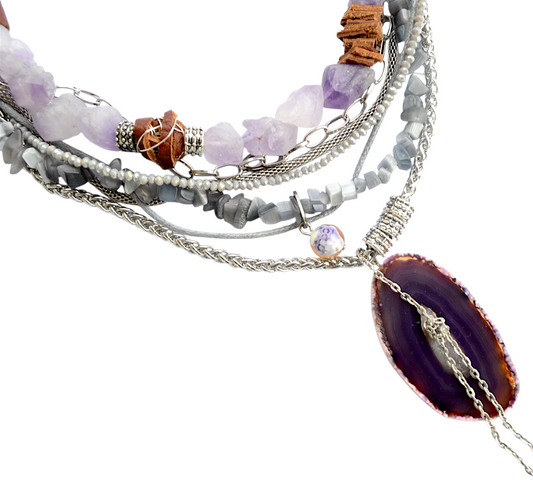 Ametist Taşlı Kolye