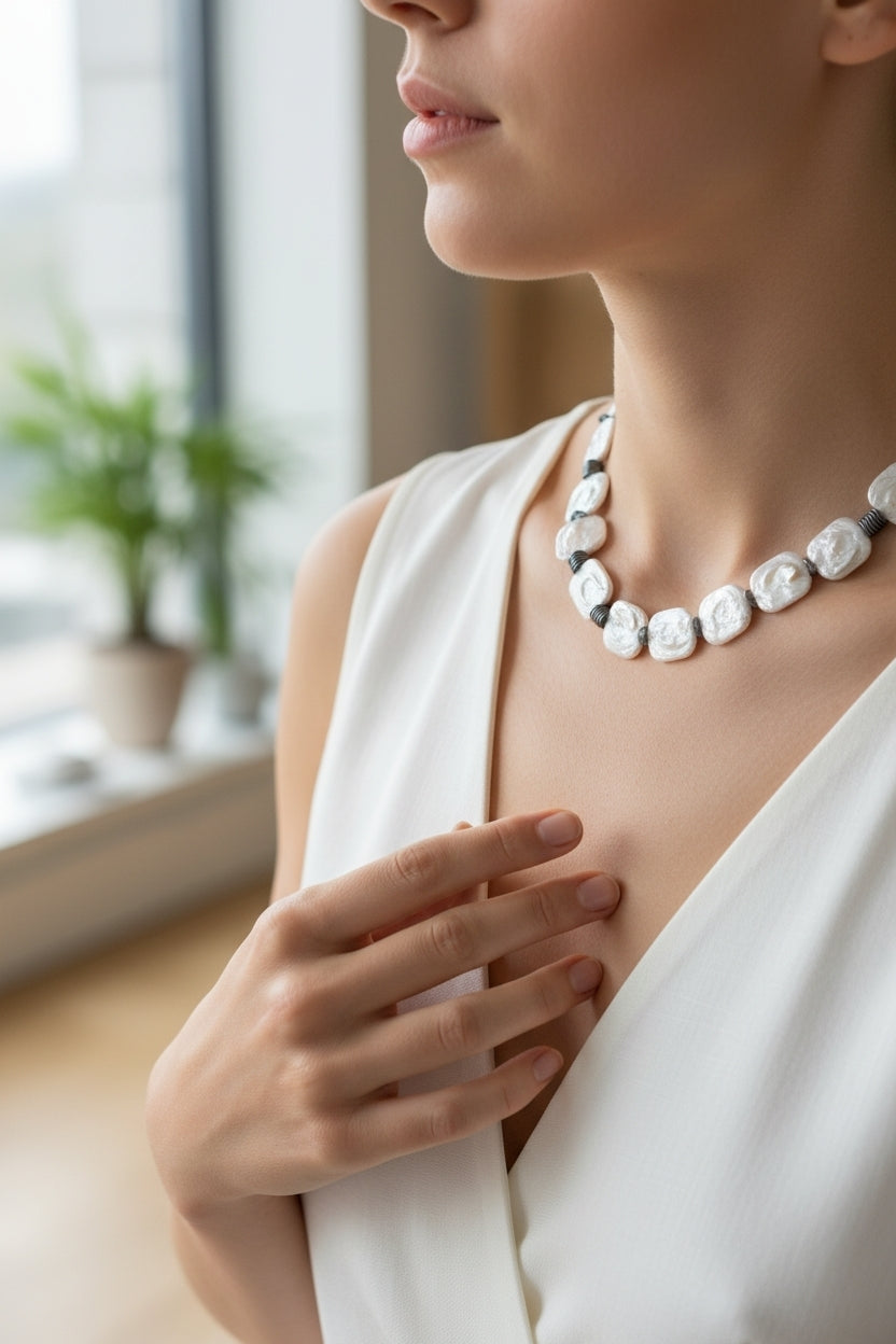 Barok İnci ve Hematit Kolye