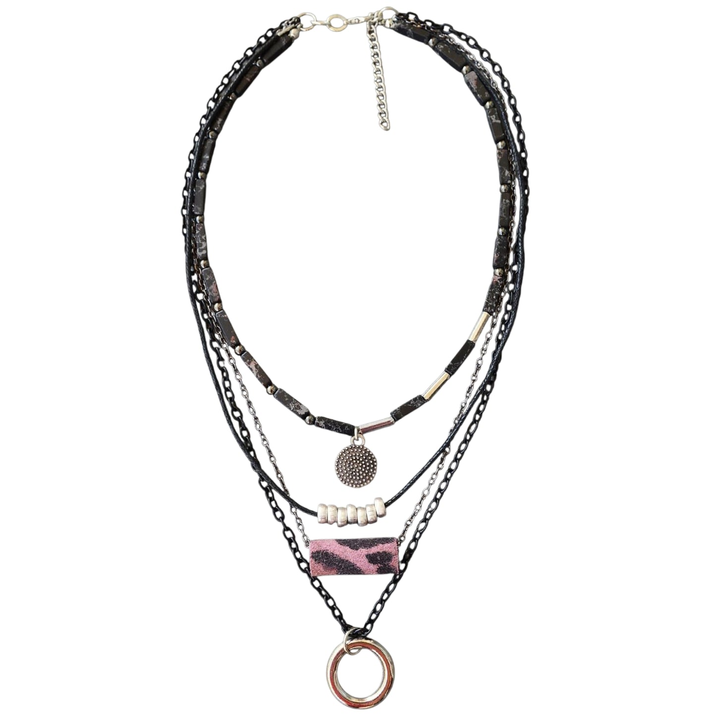 Siyah Varisit Taşlı Kolye