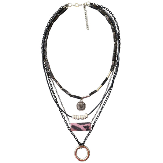 Siyah Varisit Taşlı Kolye