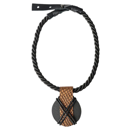 Hand Painted Pendant Leather Necklace
