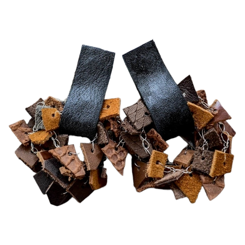 Taba - Siyah Deri Küpe