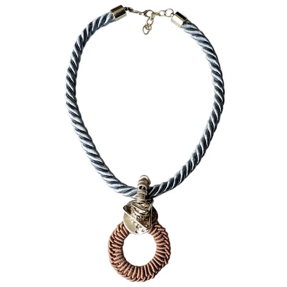 Gray Silk Cord Necklace