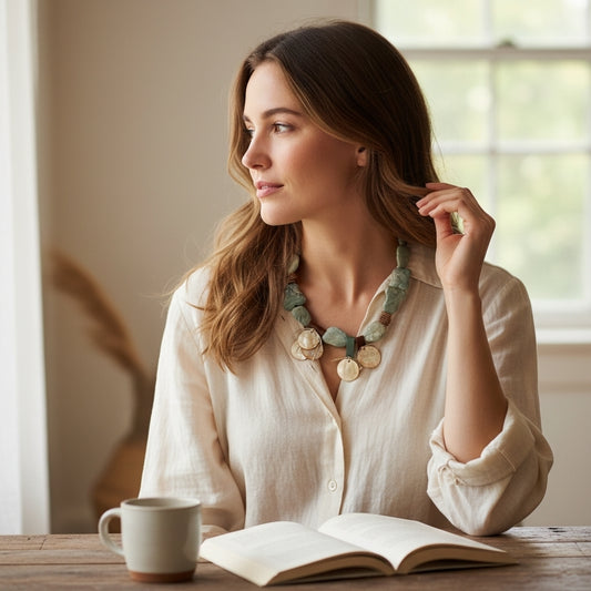 Turquoise and Mother of Pearl Stone Necklace