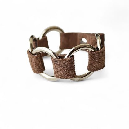 Brown Leather Bangle Bracelet