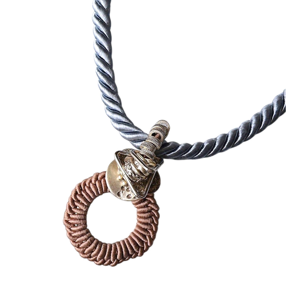 Gray Silk Cord Necklace