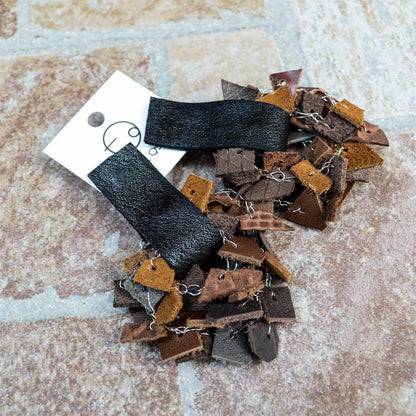 Taba - Siyah Deri Küpe